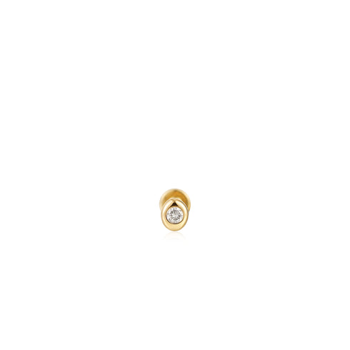 14kt Gold Magma Single Diamond Labret Earring